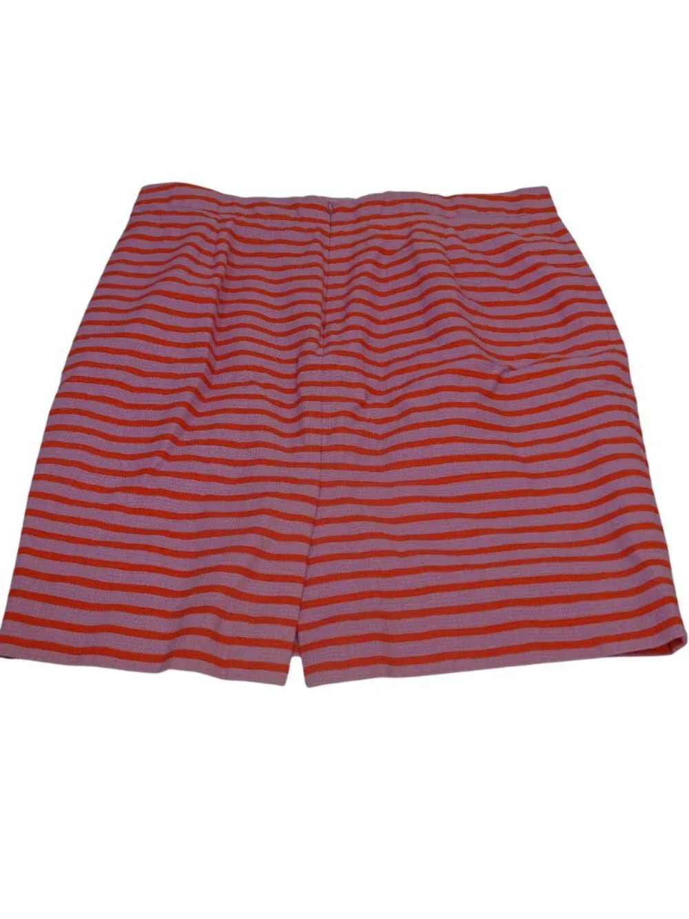 J Crew The Pencil Skirt Women Size 12 Purple Orange Stripe Cotton Office Preppy